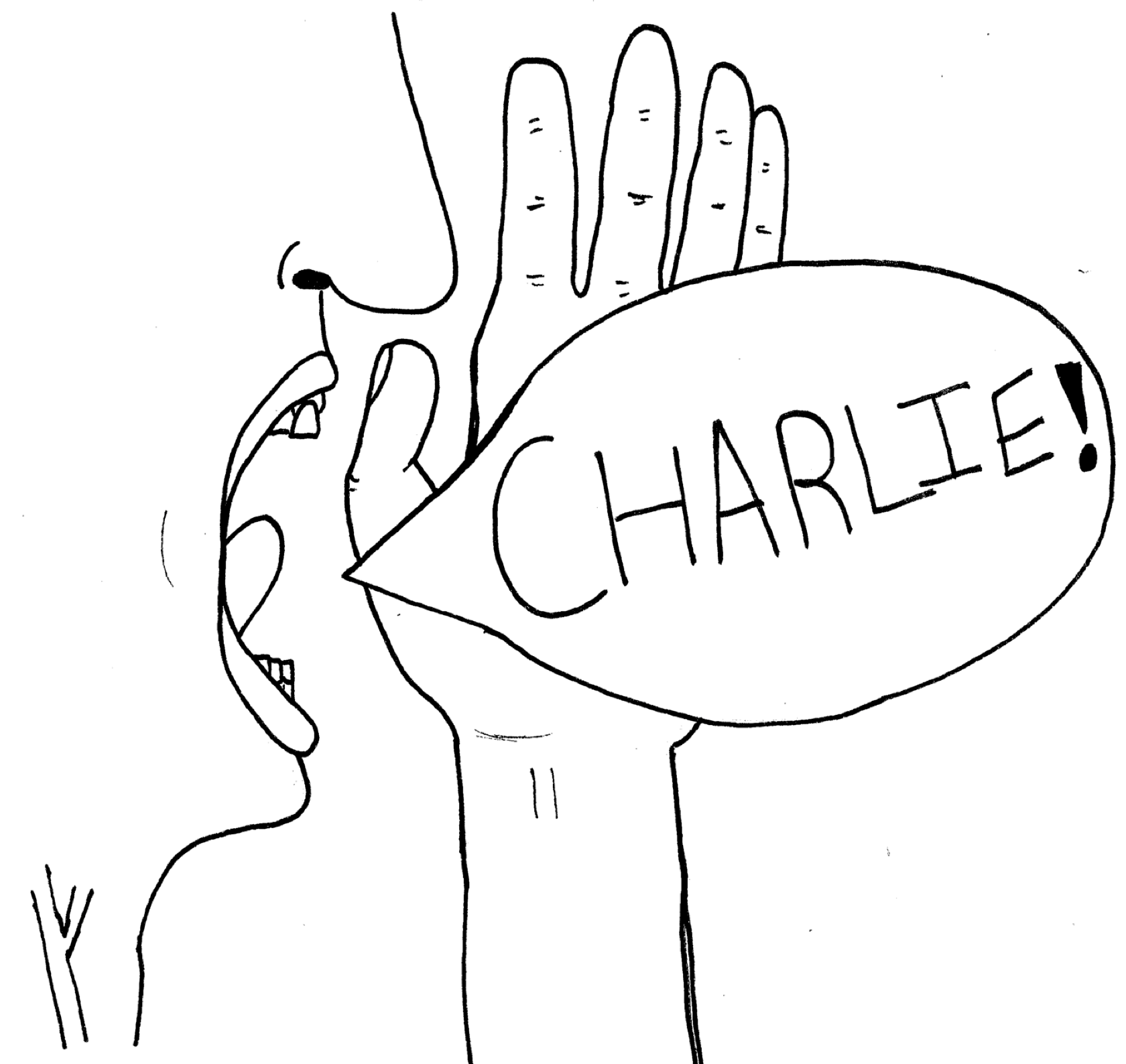 man yelling charlie!